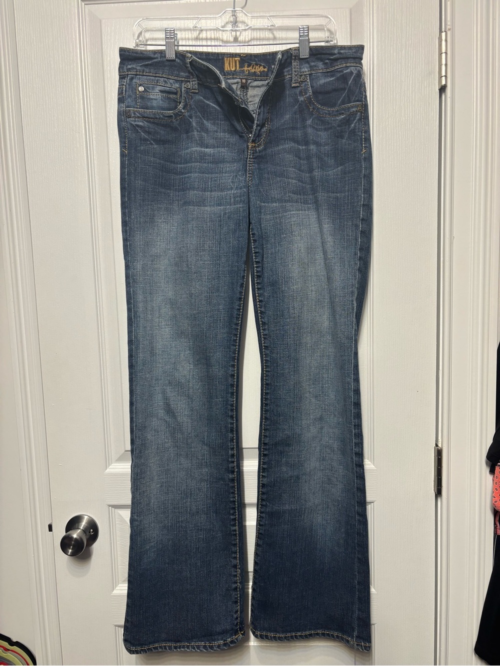 Kut from the Kloth Wide Leg Jeans in faded blue wash